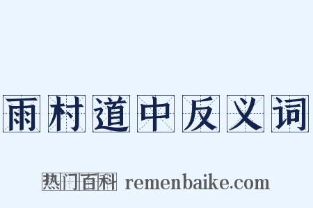 雨村道中反义词是什么意思的图片